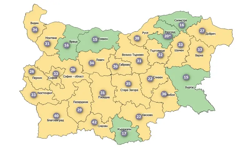 COVID картата: шест области са вече в зелено - кои?