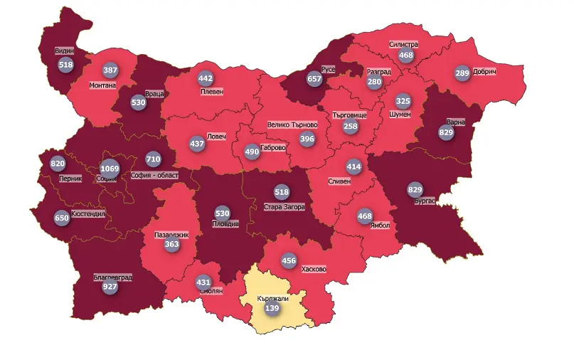 COVID картата: броят на заразените бързо расте